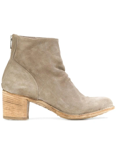Officine Creative Brushed Ankle Boots In Neutrals