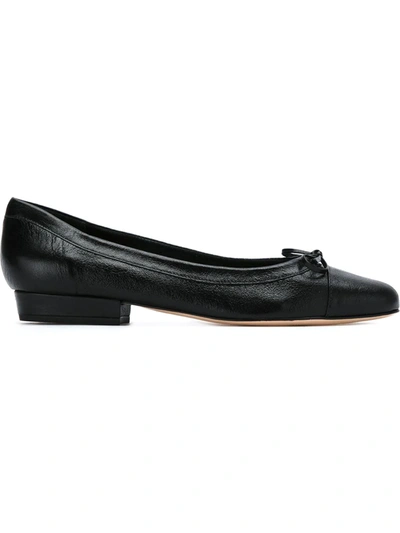 Sarah Chofakian Leather Ballerinas In Black