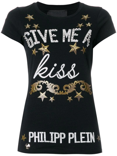 Philipp Plein Give Me A Kiss T-shirt In Black