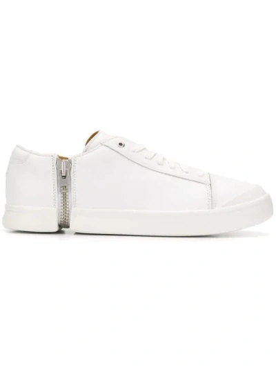 Diesel Zip-round S-nentish Leather Sneakers In White