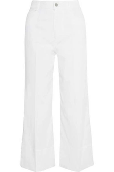 Stella Mccartney Woman Cropped High-rise Wide-leg Jeans Mid Denim In White