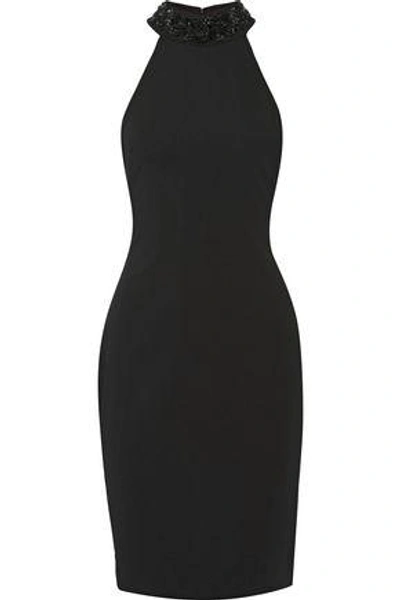 Badgley Mischka Woman Odessa Embellished Stretch-cady Dress Black