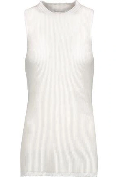 3.1 Phillip Lim / フィリップ リム Woman Ribbed Stretch Wool-blend Top Ivory