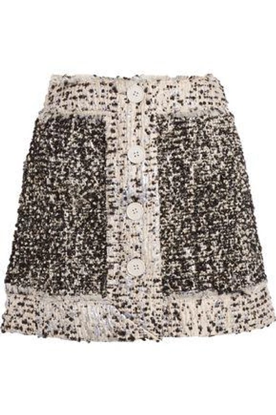 Christopher Kane Woman Metallic Bouclé-tweed Mini Skirt Black