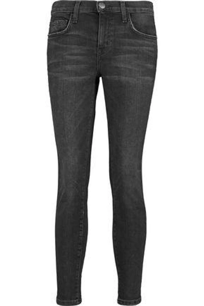 Current Elliott Woman The Stiletto Mid-rise Skinny Jeans Black