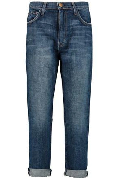 Current Elliott The Slouchy Mid-rise Straight-leg Jeans In Mid Denim