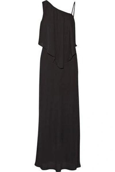 Elizabeth And James Ellie Draped Chiffon Maxi Dress In Black