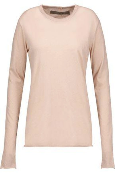 Enza Costa Woman Cotton And Cashmere-blend Top Sand
