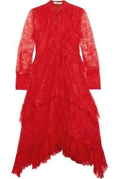 Erdem Woman Nigella Ruffled Lace Dress Red