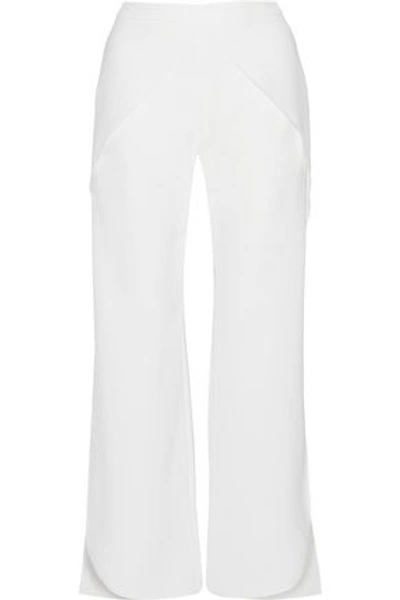 Goen J Wrap-effect Crepe Wide-leg Pants In White