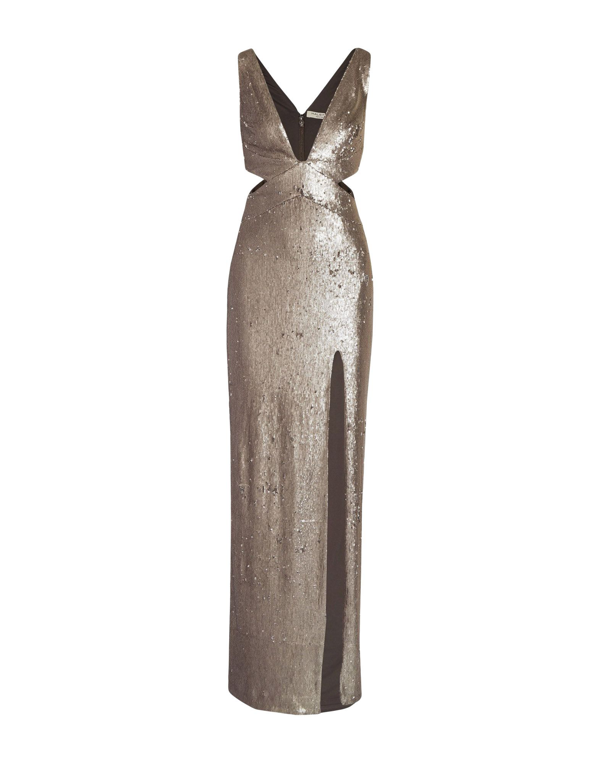 halston heritage silver dress