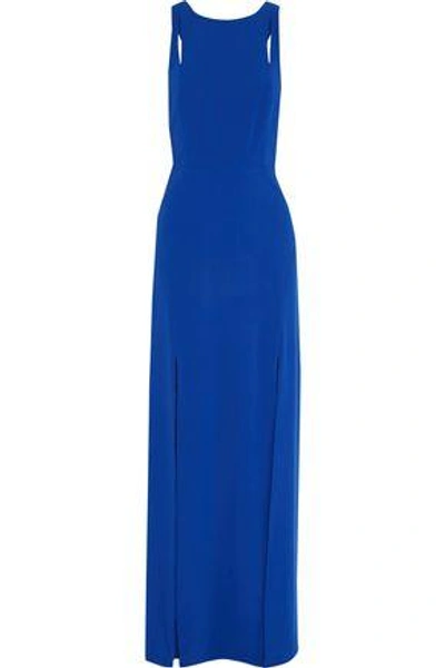 Halston Heritage Woman Cutout Stretch-crepe Gown Royal Blue