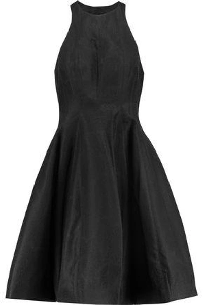 Halston Heritage Woman Satin-jacquard Mini Dress Black