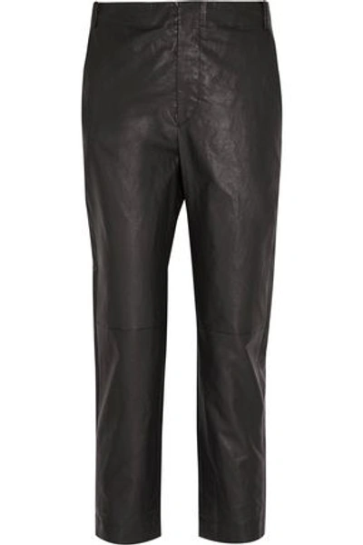 Isabel Marant Woman Baixa Leather Tapered Pants Black