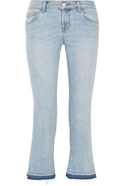 J Brand Woman Selena Mid-rise Cropped Bootcut Jeans Light Denim