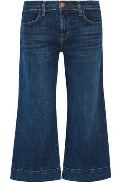 J Brand Woman Liza Mid-rise Stretch-denim Culottes Mid Denim