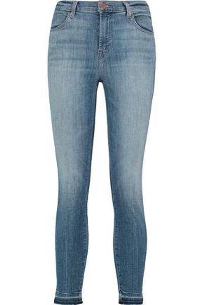 J Brand Woman High-rise Faded Skinny Jeans Mid Denim
