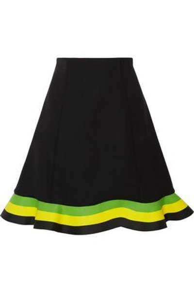 Jw Anderson Woman Orbit Striped Neoprene Mini Skirt Black