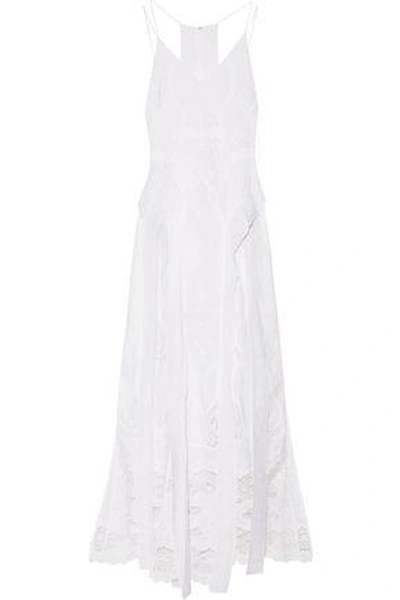 Jonathan Simkhai Woman Crochet-paneled Embroidered Cotton-voile Gown White