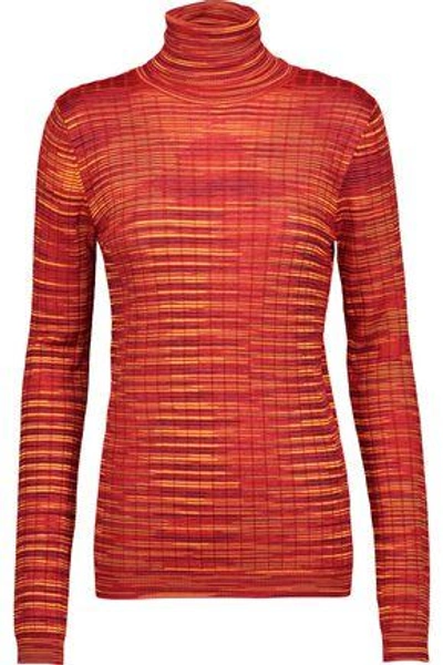 M Missoni Wool-blend Turtleneck Sweater In Red