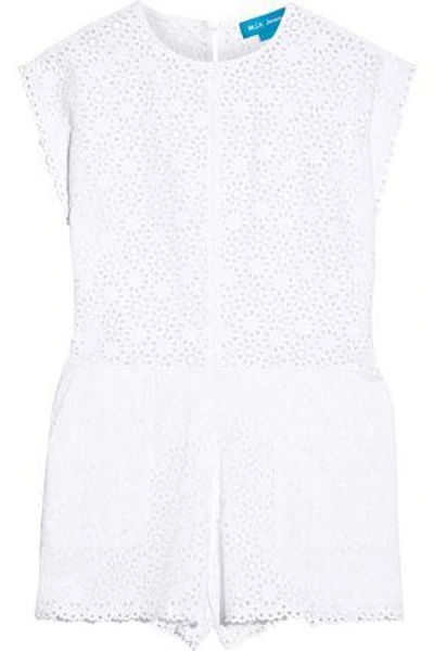 M.i.h. Jeans Woman Broderie Anglaise Cotton Playsuit White