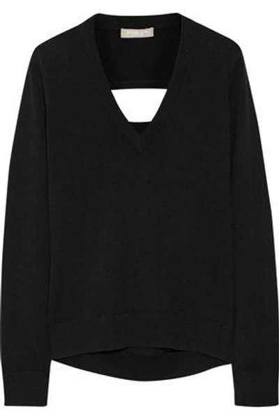 Michael Kors Woman Cutout Cashmere Sweater Black