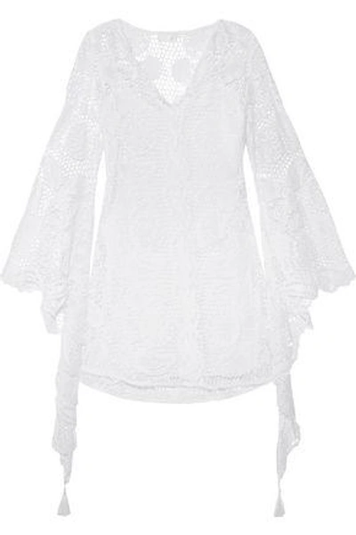 Miguelina Woman Shirley Crocheted Cotton-lace Mini Dress White