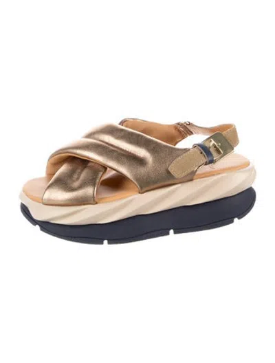 Pre-owned 4ccccees Leather Slingback Sandals In Blue