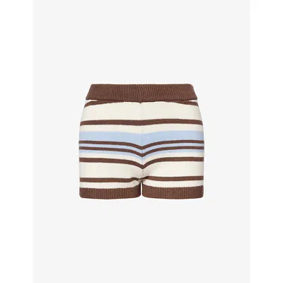 4th & Reckless Womens Amara Striped Cotton-blend Shorts Multi