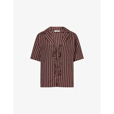 4th & Reckless Womens Lara Striped Cotton-blend Shirt Multi