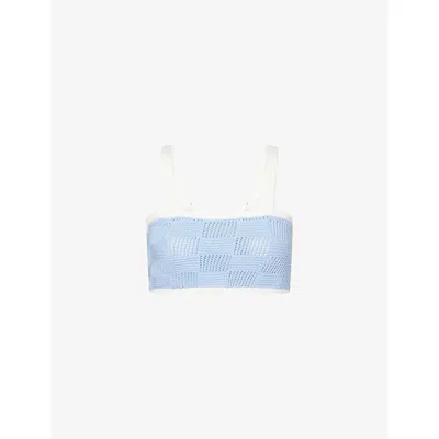 4th & Reckless Womens Yasmin Textured Cotton-blend Top Blue