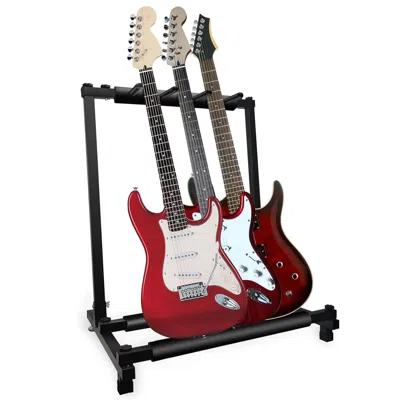 5 Core Guitar Rack 3 Slot Multi Guitar Stand Triple Display Floor Stand Safe Storage Foldable Portable For 