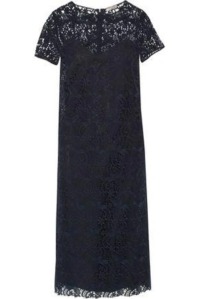 Nina Ricci Woman Cotton-blend Lace Midi Dress Midnight Blue