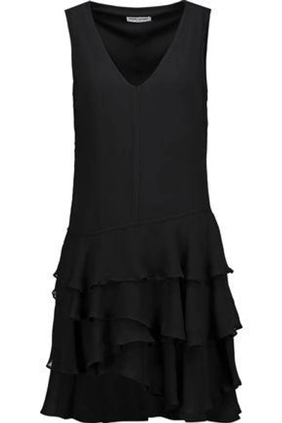 Opening Ceremony Woman Mercer Ruffled Crinkled Silk-chiffon Mini Dress Black