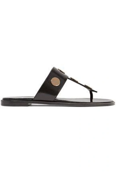 Pierre Hardy Woman Studded Leather Sandals Black