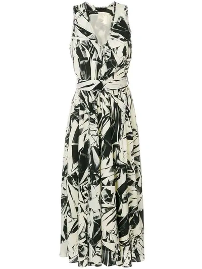 Proenza Schouler Print Silk Georgette Maxi Dress In 21171 Ecru/black Crushed Print