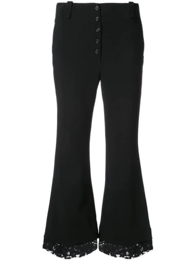 Proenza Schouler Lace-trim Flared Trousers In Black