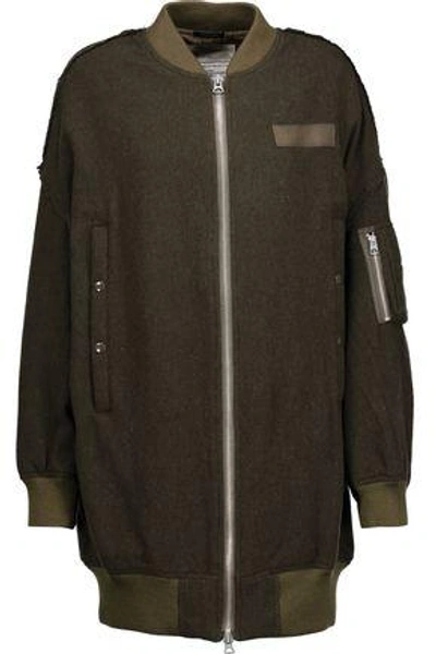 R13 Wool-blend Jacket In Army Green
