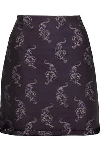 Sandro Jacquard Mini Skirt In Dark Purple