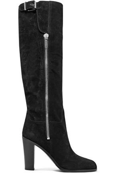 Sergio Rossi Woman Suede Knee Boots Black
