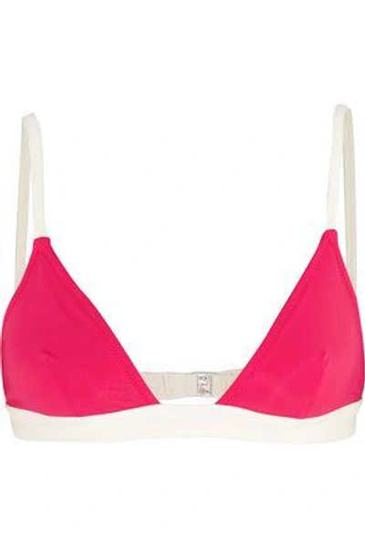 Solid & Striped Woman Morgan Two-tone Bikini Top Bubblegum