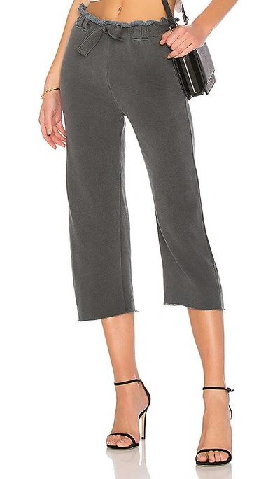 Stateside French Terry Wide Leg Pant In Charcoal