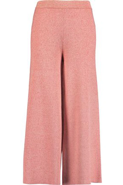 Stella Mccartney Ribbed Stretch-jersey Culottes In Coral