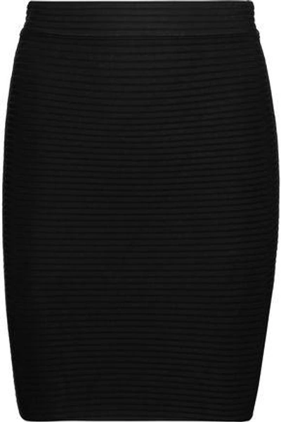 Alexander Wang Woman Ribbed Stretch-knit Mini Skirt Black