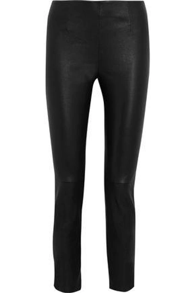 Alexander Wang Woman Leather Skinny Pants Black