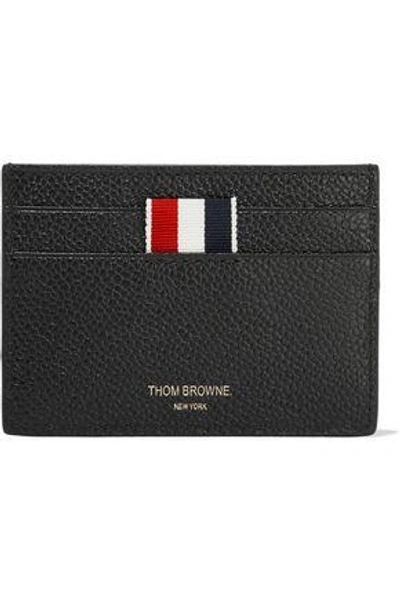 Thom Browne Woman Striped Textured-leather Cardholder Black