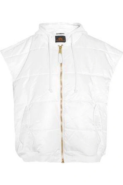 Vetements Woman + Alpha Industries Oversized Quilted Shell Gilet White