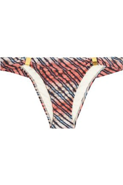 Vix Ripple Embellished Printed Low-rise Bikini Briefs In Grape