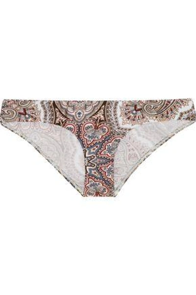 Zimmermann Woman Epoque Mid-rise Printed Bikini Briefs Merlot