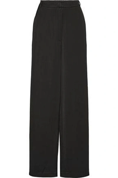 Zimmermann Woman Lavish Satin Wide-leg Pants Black